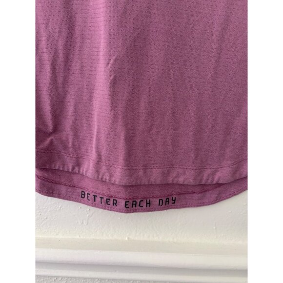 Lululemon Athletica Mauve Performance T-Shirt "Better Each Day" Text Lightweight - Picture 3 of 9